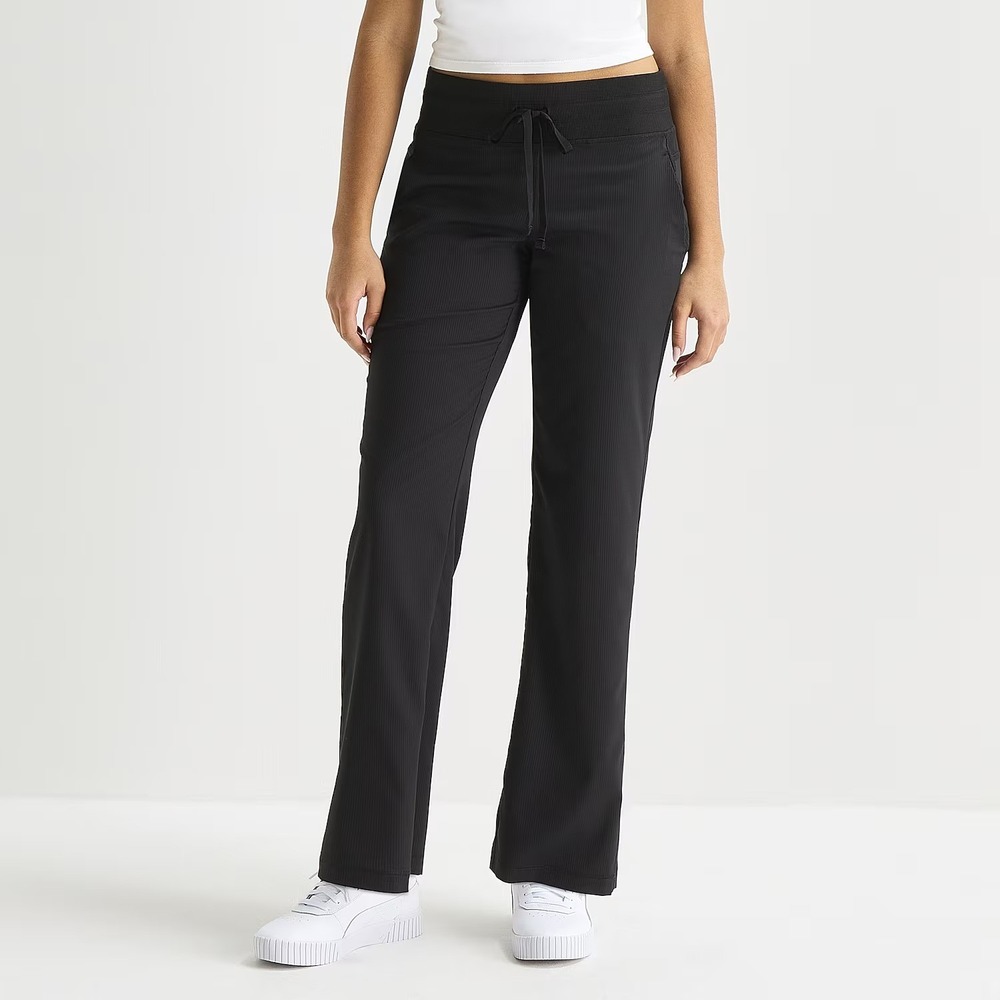 MSRP $58 Arizona Womens Juniors L Black Straight Mid Rise Lounge Pants